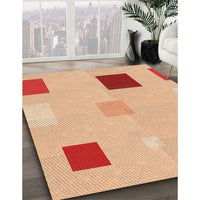 Patterned Bright Orange Rug, pat3409org