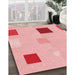 Machine Washable Transitional Pink Rug in a Family Room, wshpat3409rd