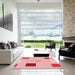 Square Patterned Baby Pink Rug in a Living Room, pat3409rd