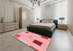 Patterned Baby Pink Rug in a Bedroom, pat3409rd