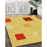 Patterned Neon Orange Rug, pat3409yw