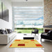 Machine Washable Transitional Neon Orange Rug in a Kitchen, wshpat3409yw