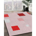 Machine Washable Transitional Light Rose Pink Rug in a Family Room, wshpat3409