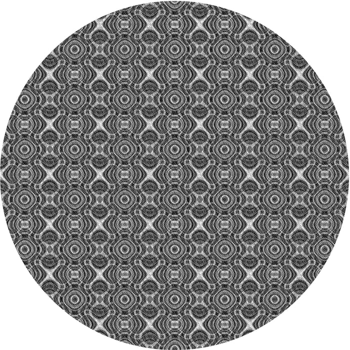 Square Patterned Dark Gray Black Rug, pat341gry