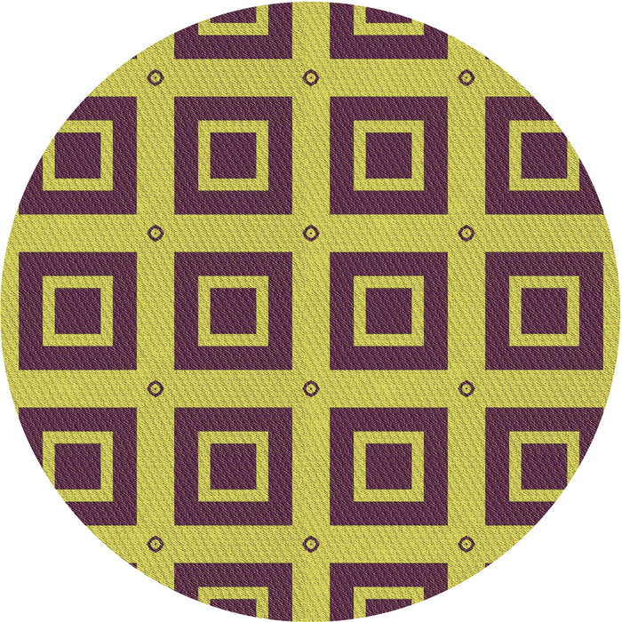 Square Patterned Dark Raspberry Purple Rug, pat3410brn