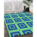 Machine Washable Transitional Neon Green Rug in a Family Room, wshpat3410lblu