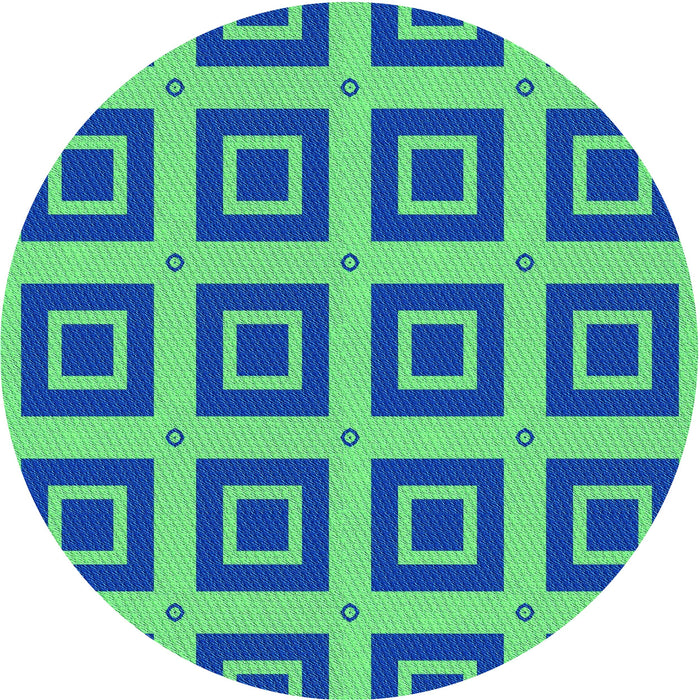 Square Patterned Neon Green Rug, pat3410lblu