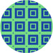 Square Patterned Neon Green Rug, pat3410lblu