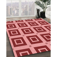 Patterned Light Coral Pink Rug, pat3410rd