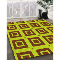 Patterned Tomato Red Rug, pat3410yw