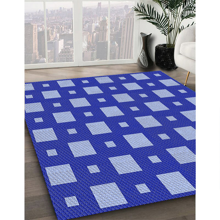 Machine Washable Transitional Sky Blue Rug in a Family Room, wshpat3411blu