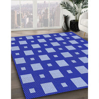 Patterned Sky Blue Rug, pat3411blu