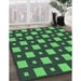 Patterned Dark Slate Grey Green Rug in Family Room, pat3411grn