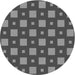 Square Patterned Black Rug, pat3411gry