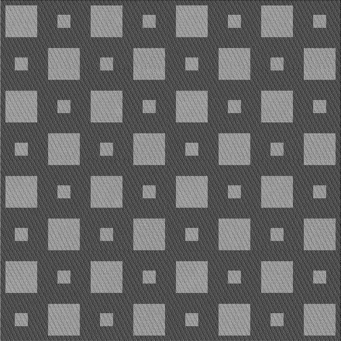 Round Patterned Black Rug, pat3411gry