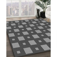 Patterned Black Rug, pat3411gry