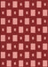 Machine Washable Transitional Red Rug, wshpat3411rd