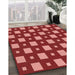 Machine Washable Transitional Red Rug in a Family Room, wshpat3411rd