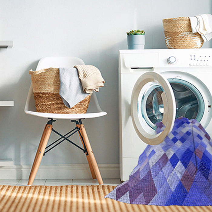 Machine Washable Transitional Jeans Blue Rug in a Washing Machine, wshpat3412blu