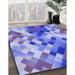 Machine Washable Transitional Jeans Blue Rug in a Family Room, wshpat3412blu