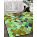 Machine Washable Transitional Fern Green Rug in a Family Room, wshpat3412grn