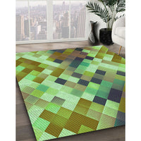 Patterned Fern Green Rug, pat3412grn