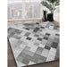 Machine Washable Transitional Platinum Gray Rug in a Family Room, wshpat3412gry