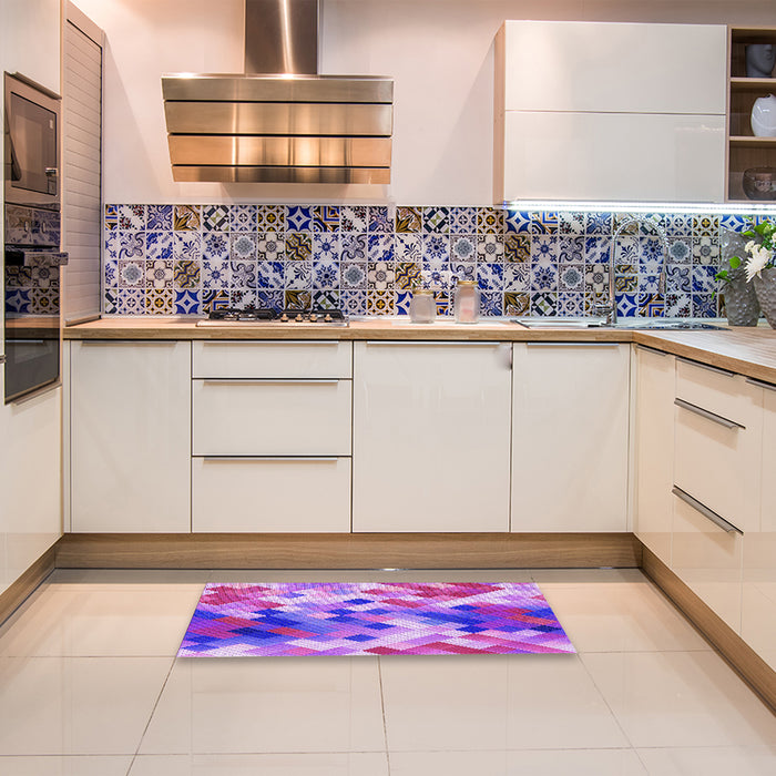 Patterned Violet Purple Rug in a Kitchen, pat3412pur