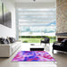 Square Patterned Violet Purple Rug in a Living Room, pat3412pur