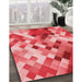 Machine Washable Transitional Pastel Red Pink Rug in a Family Room, wshpat3412rd