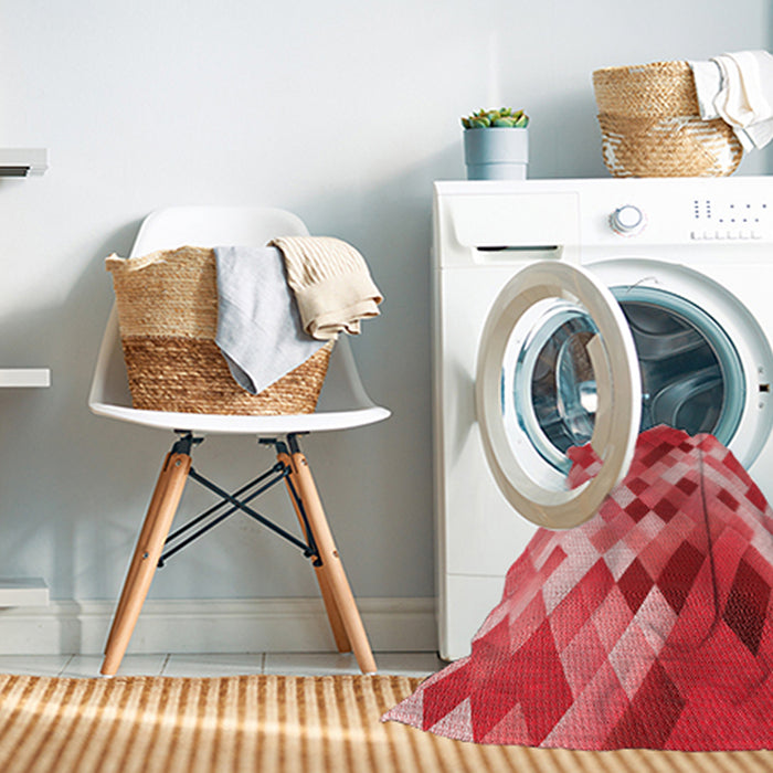 Machine Washable Transitional Pastel Red Pink Rug in a Washing Machine, wshpat3412rd