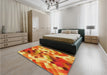 Patterned Orange Rug in a Bedroom, pat3412yw