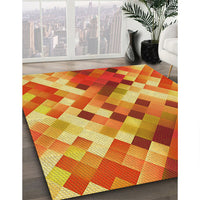 Patterned Orange Rug, pat3412yw