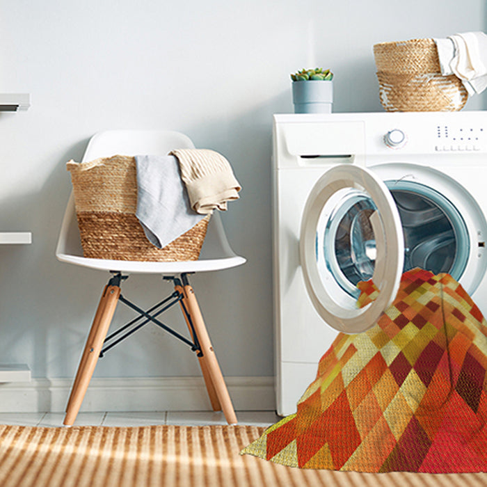 Machine Washable Transitional Orange Rug in a Washing Machine, wshpat3412yw