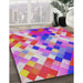 Machine Washable Transitional Medium Violet Red Pink Rug in a Family Room, wshpat3412