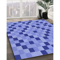 Patterned Ocean Blue Rug, pat3413blu