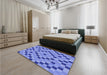 Patterned Ocean Blue Rug in a Bedroom, pat3413blu