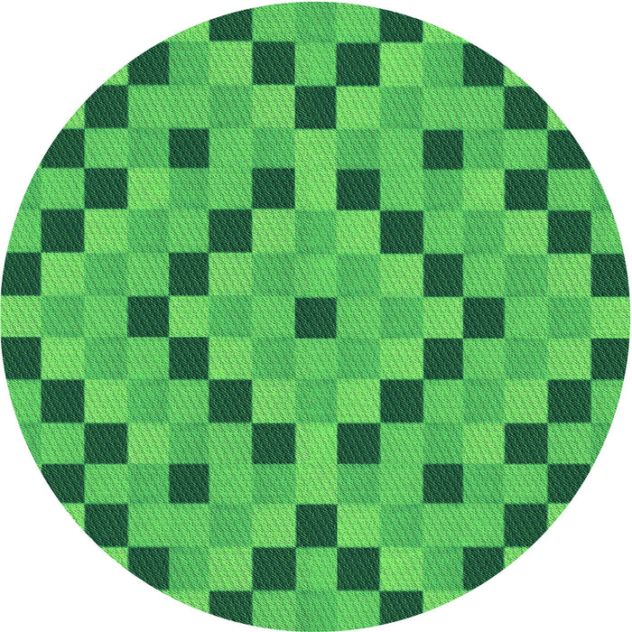 Square Patterned Neon Green Rug, pat3413grn