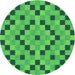 Square Patterned Neon Green Rug, pat3413grn