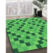 Machine Washable Transitional Neon Green Rug in a Family Room, wshpat3413grn