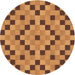 Square Patterned Mahogany Brown Rug, pat3413org