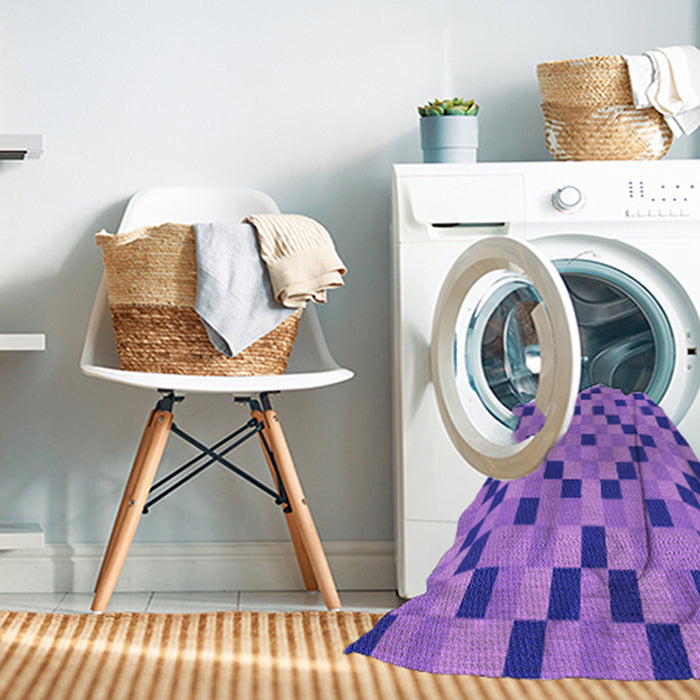 Machine Washable Transitional Purple Rug in a Washing Machine, wshpat3413pur