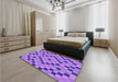 Patterned Purple Rug in a Bedroom, pat3413pur