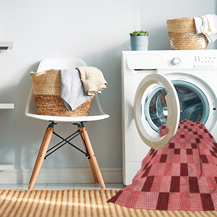Machine Washable Transitional Red Rug in a Washing Machine, wshpat3413rd