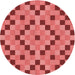 Square Patterned Red Rug, pat3413rd