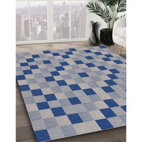 Patterned Azure Blue Novelty Rug, pat3413