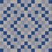 Square Patterned Azure Blue Novelty Rug, pat3413