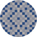 Sideview of Patterned Azure Blue Novelty Rug, pat3413