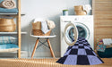 Machine Washable Transitional Night Blue Rug in a Washing Machine, wshpat3414blu