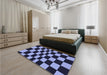 Patterned Night Blue Rug in a Bedroom, pat3414blu